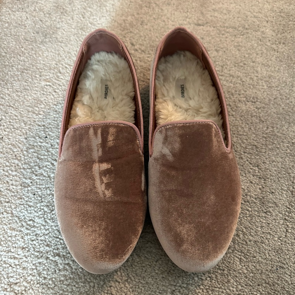 Birdies Velvet Loafers in Pink